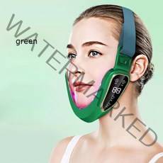 고주파 피부 얼굴 초음파 기계 마사지 탄력기기 페이셜 리프팅 광자 치료 슬리밍 진동 턱, 초록