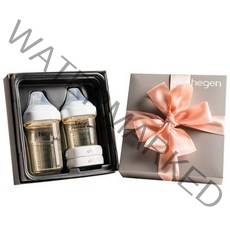 헤겐 젖병 엄마가슴 애착젖병 선물세트 젖병 150ml + 240ml + 캡 2p, 150ml(0개월 이상), 240ml(3개월 이상), 1개입