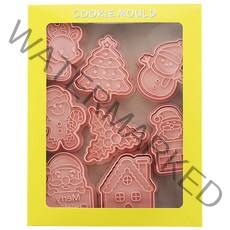 Mian Xiao Xin 비스킷 몰드 DIY 3D 입체 홈베이킹 도구 아이싱 쿠키스탬프 8종 세트, 1개, 크리스마스 C