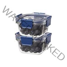 락앤락 탑클라스 내열유리 밀폐용기 1+1세트 냉장고/냉동실정리 계란찜/반찬통/밥보관/이유식 소분.수납.정리 오븐/에어프라이어/전자레인지/렌지 글라스 그릇, 정사각 300ml, 2개