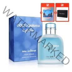 돌체앤가바나 라이트블루 오 인텐스 뿌르옴므 EDP 100ml + 블루 파우치 + 쇼핑백, 없음