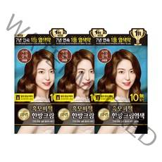 리엔 흑모비책 한방 크림염색제, 자연갈색, 3개