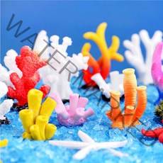 수족관 어항 아름다운 식물 장식 인공산호초 모형 옐로우오렌지