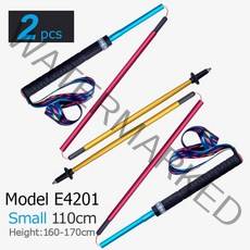 AONIJIE 오니지 E4206 E4201 트레킹 폴 경량 S형 곡선 핸들 접이식 워킹 등산 스틱 하이킹 투어, 2PCS E4201 110cm