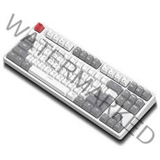 KEYXGSUL 유무선 2.4G PBT 이중사출 키캡 핫스왑 게이밍 기계식 키보드, 회색, 청축