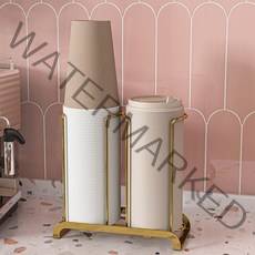 당구리마켓 2구 테이크아웃컵 디스펜서 컵홀더 거치대, 소, 화이트