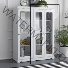 라인 1300-600 장식장 거실 유리 진열장, 화이트