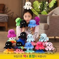 양면문어인형/반전표정/대형문어인형/리버시블/미니플래쉬애착인형/20cm/30cm/40cm, 블루