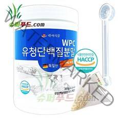 HACCP 식약처인증 유청 단백질 농축 분말100% 완전단백질 아미노산 스코어 높은단백질 프로틴파우더 유청단백질분말 100% 식약청인증 +슈퍼푸드.com 연자육티백 프로틴, 1세트, ( 통 300g + 1g )