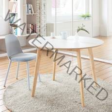 소낭구 화이트 HPL 1000 원형 4인식탁세트의자2P, 없음