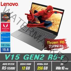 라이젠5 Lenovo V15 GEN2 R5 + Win10 Pro 포함, 12GB, 256GB, AMD Ryzen5 5500U, Iron Grey