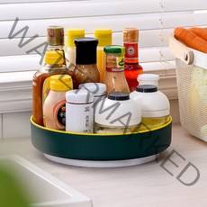 솔브리빙 미끄럼 방지 다용도 회전트레이 대형, 그린 + 옐로우, 1개