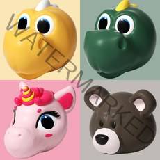 유아 아동 어린이 킥보드헤드 인형 장식 악세사리, 옐로우디노