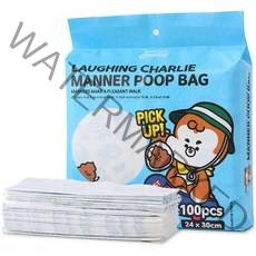 래핑찰리 반려동물 매너 풉백 배변봉투 100p, 화이트, 1개