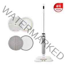 한경희생활과학 초고속예열 프리미엄 살균 스팀 물걸레청소기 EHMS-D3000WT + 패드 4p, 화이트 + 실버