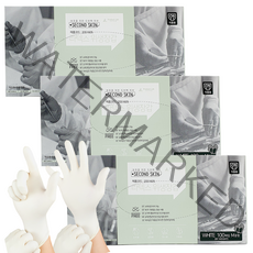 스카이 요리용 라텍스 장갑 중형 3박스 300매, 중(M)