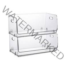 HM 다용도 투명 2단 컵 정리 선반 2개, 1 세트