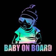 BABY ON BOARD 자동차 오프로드 SUV 캠핑 포인트 스티커, M, BLACK