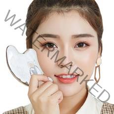 다원GIFT 얼굴 바디 경락 지압 괄사도구 3D 마사지기+벨벳파우치, 2개, 투명