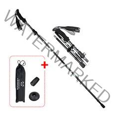 소소 5단 접이식 노르딕 워킹 스틱 등산용, 01.블랙+블랙, 02. 스틱2개 1세트