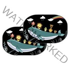 3초쿨 차량용 접착식 햇빛가리개, No5 고래, 2개