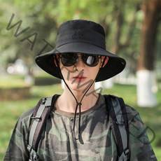 라온텐 남성 메쉬 등산 모자 버킷햇 사파리모자, 블랙