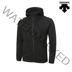 데상트 남성 도톰한 자가드 쿠션지 소재 트레이닝 후드집업 SM321TFT98_BLK