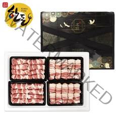 소소한 한돈 1등급 특허받은 소백산 쑥돈 삼겹살 목살 300g 4구 선물세트 1.2kg