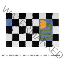 버터콕 체커보드 체인 튤립 플라워 러그 발매트, A