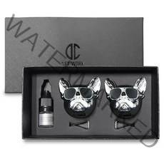 디씨네트워크 차량용 불독 방향제 유광실버 2개 오일향, 1세트, 클린코튼