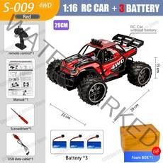 RC카 CEVENNESFE-KF11/S009 자동차 2.4G Hz Rc 자동차 올 터레인 15 Km/h 1:16 오프로드 몬스터 트럭 완구 어린이 생일 선물, 03 S-009 3B Foam Box