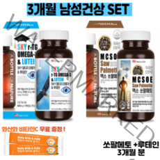 쏘팔메토 루테인 전립선 눈 건강 남자 옥타코사놀 소팔메토 쏘팔매트 알티지 오메가, 12개월 분 (쏘팔메토+알티지+오메가)