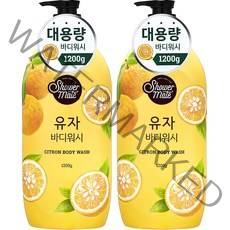 샤워메이트 유자 바디워시, 1200g, 2개