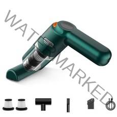 Zeresi 휴대용 차량용 청소기 무선 강력 세트, 녹색