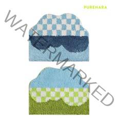 퓨어나라 구름 체커보드러그 침대 욕실 주방 발매트