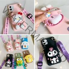 귀여운 캐릭터 동전 지갑 목걸이 줄 스트랩 핸드폰 케이스/목스트랩/아이폰 14 13 12 11 X XS XR SE3 SE2 8 7 프로 맥스 플러스 PRO MAX 미니 MINI