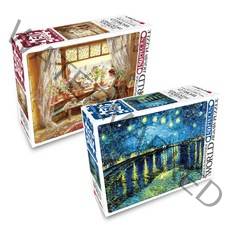 학산문화사 명화 직소퍼즐 2종 세트, 150피스, 창가의 책읽는 소녀, 별이 흐르는 하늘의 론강