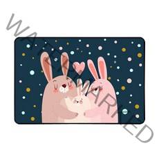 홈앤핫딜 차량용 캐릭터 자석 햇빛가리개 뒷자석, 토끼가족, 1개