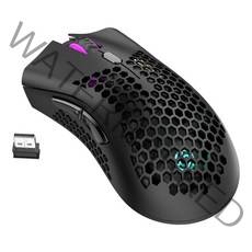 2.4G 무선 게이밍 마우스 RGB 발광 마우스, 화이트