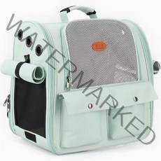 스페이스캣 반려동물 럭키세븐 백팩형 이동가방, 민트그린