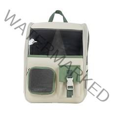 딩동펫 강아지 위드미 투명 메쉬 백팩 이동장, 그린